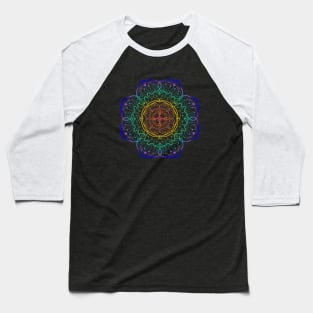 Mandala Goa India geometric spiritual design Baseball T-Shirt